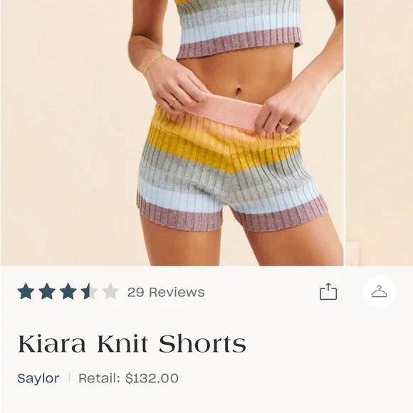 SAYLOR Striped Multicolor Knit Women's Shorts - Picture 3 of 3